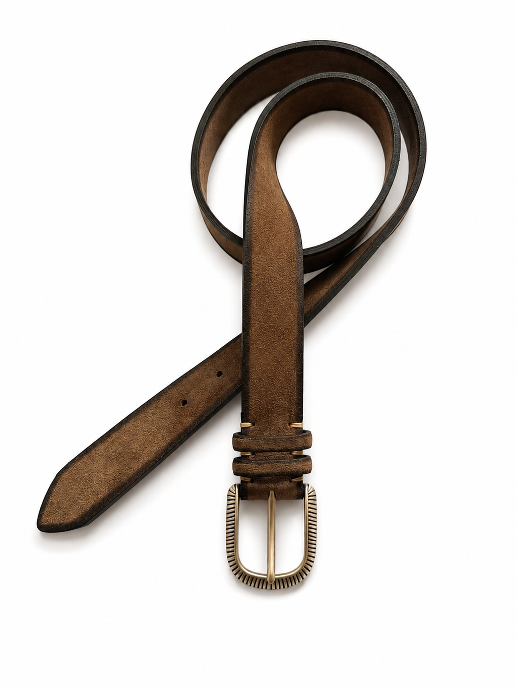 Cintura in camoscio beige con fibbia lavorata anticata | Pure Motion