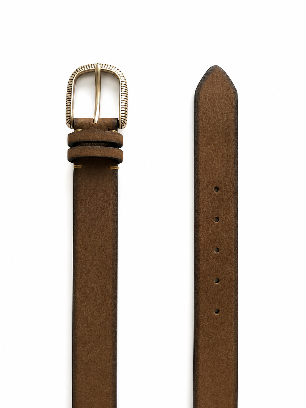Cintura in camoscio beige con fibbia lavorata anticata | Pure Motion