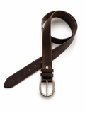 Cintura in pelle marrone artigianale Made in Italy con fibbia incisa | Pure Motion