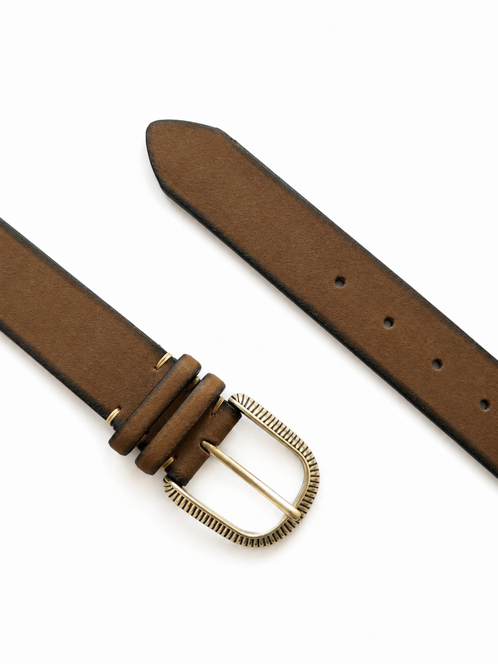 Cintura in camoscio beige con fibbia lavorata anticata | Pure Motion