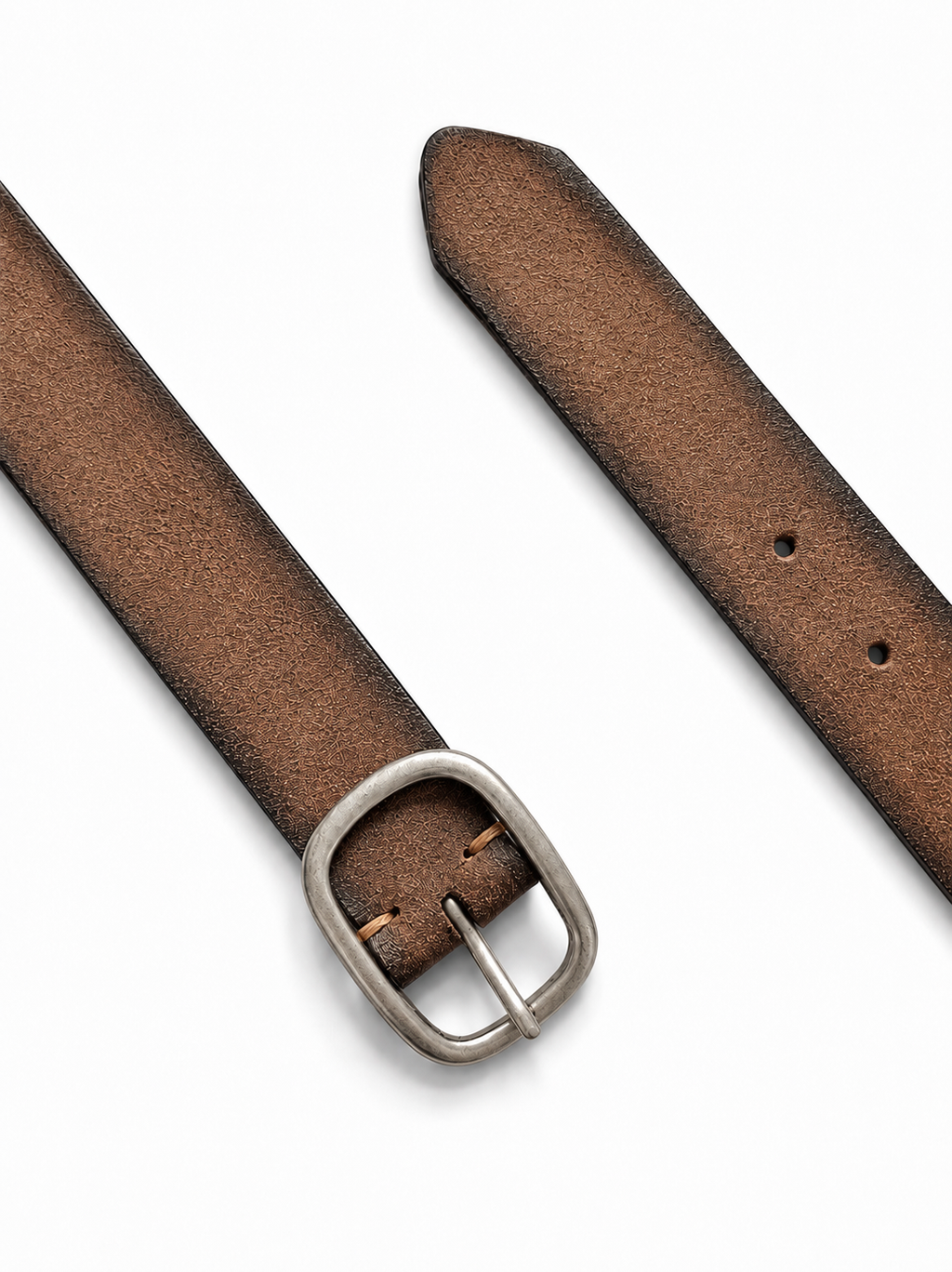 Cintura in camoscio beige con fibbia liscia argentata | Pure Motion