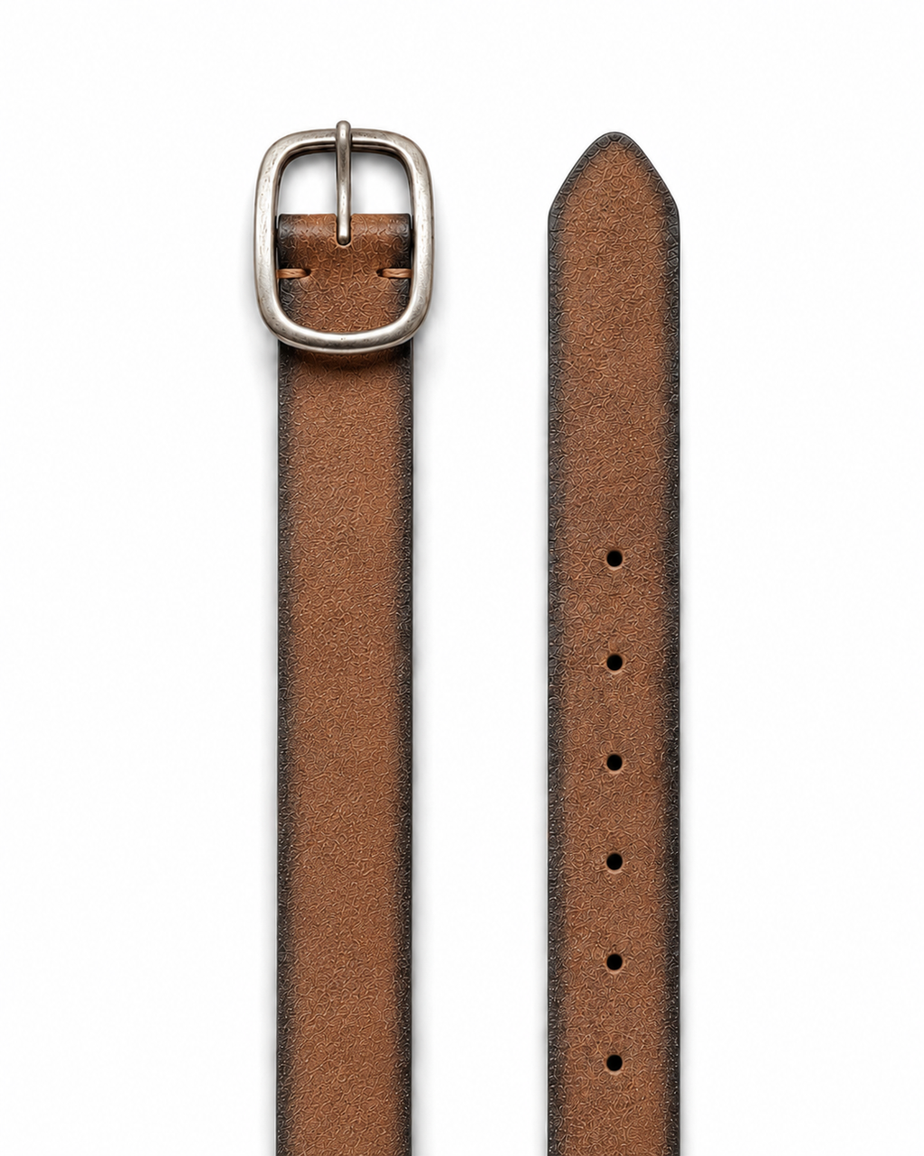 Cintura in camoscio beige con fibbia liscia argentata | Pure Motion